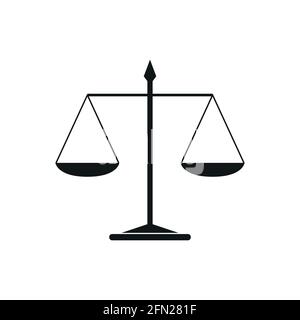 simple scales justice icon on white background Stock Vector