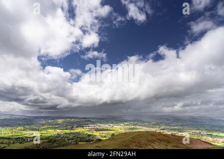 Rainstorm over the Vale of Clwyd, North Wales Stock Photo