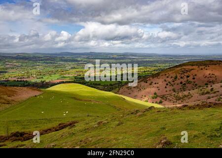 Vale of Clwyd under cloudy skies, North Wales Stock Photo