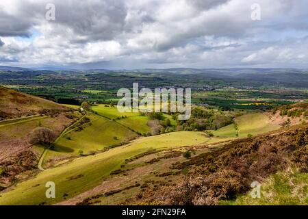 Vale of Clwyd under cloudy skies, North Wales Stock Photo