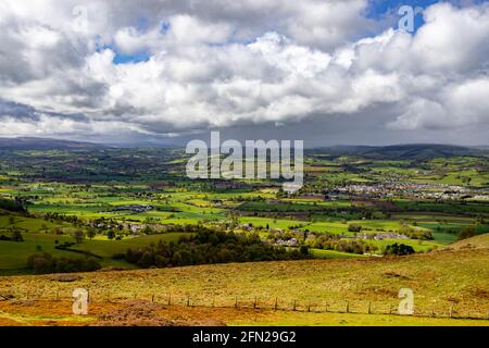 Vale of Clwyd under cloudy skies, North Wales Stock Photo