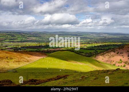 Vale of Clwyd under cloudy skies, North Wales Stock Photo