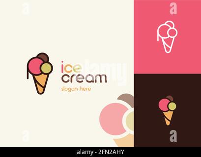 Ice cream color Logo design vector template. Stock Vector