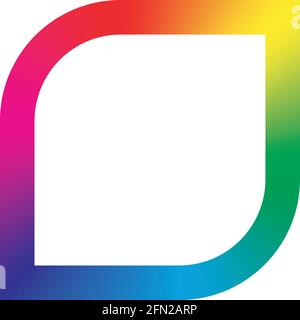 Colorful rainbow gradient square frame Stock Vector