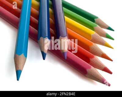 Color pencils isolated on white background Stock Photo
