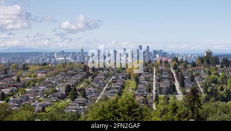 View of residential homes in suburban area of a modern city Stock Photo