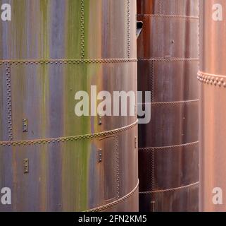 Rivets on steel structure industrial symbol Stock Photo