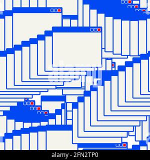 Error Window interface pattern seamless. windows browser page background Stock Vector