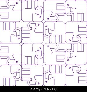 Elephant Geometric pattern seamless. Elephants background. Baby fabric texture Stock Vector