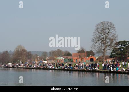 Spectators at the Regatta Henley on Thames Stock Photo