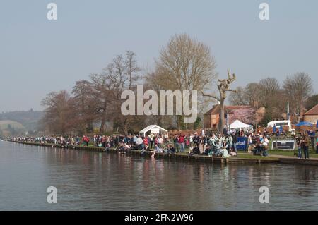 Spectators at the Regatta Henley on Thames Stock Photo