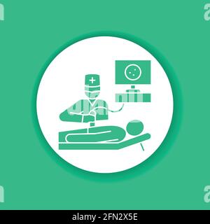 Ultrasound abdominal cavity glyph icon. Medical checkup. Pictogram for web page, mobile app, promo. Stock Vector