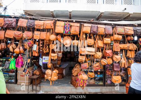 An array of Indian handicrafts on display Stock Photo