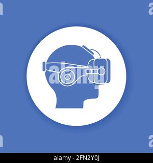 VR Headset black glyph icon. Virtual reality experience. Innovative digital device. Pictogram for web page, mobile app, promo. UI UX GUI design elemen Stock Vector