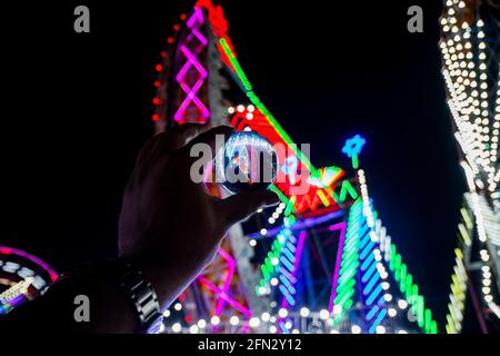 Various rides at the Pushkar Fair Stock Photo