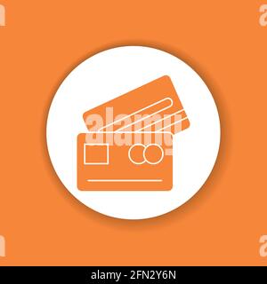Bank payment cards black glyph icon. Cash bank account. Pictogram for web page, mobile app, promo. UI UX GUI design element Stock Vector