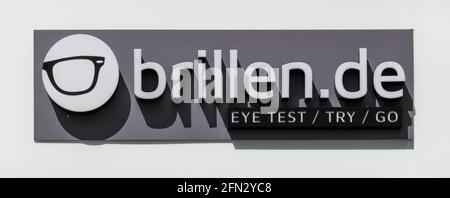 Worms, Germany, 05/09/2021: Logo of Brillen.de on a facade in Worms, Germany Stock Photo