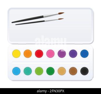 Artist Palette and Paintbrush,artists Palette Watercolor Clipart,instant  DOWNLOAD ,300ppi -  Israel