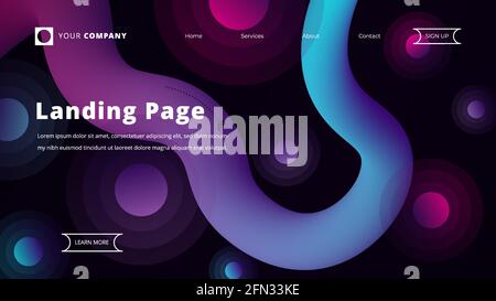 Landing page purple pink design for websites vector illustration. Stock Vector