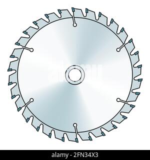 Illustration of the circular saw blade tool Stock Vector
