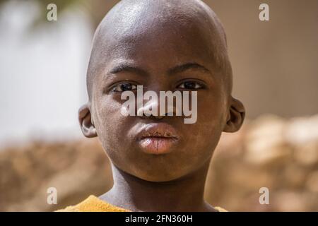 Boy in Bandiagara. Dogon country, Mali Stock Photo