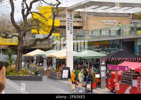 Restaurants and cafes at Southbank Centre, London, United Kingdom, 2021.