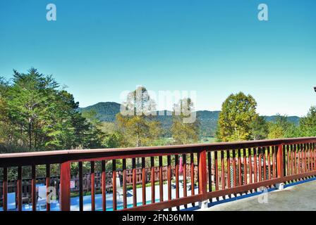 View of the mountains landscape background resort in great smoky mountain national park Tennessee Stock Photo