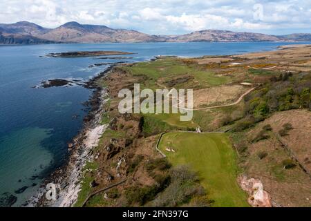 Ardfin golf course on the Ardfin Estate, Isle of Jura, Inner Hebrides, Scotland. The course is owned by Greg Coffey and designed by Bob Harrison. Stock Photo