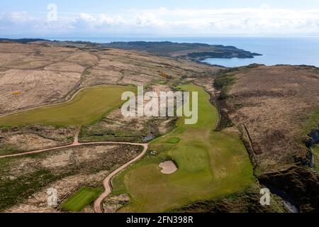 Ardfin golf course on the Ardfin Estate, Isle of Jura, Inner Hebrides, Scotland. The course is owned by Greg Coffey and designed by Bob Harrison. Stock Photo