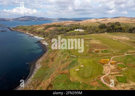 Ardfin golf course on the Ardfin Estate, Isle of Jura, Inner Hebrides, Scotland. The course is owned by Greg Coffey and designed by Bob Harrison. Stock Photo