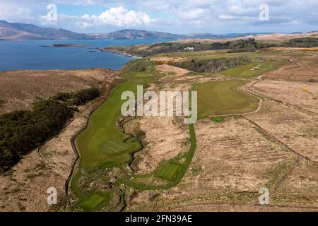 Ardfin golf course on the Ardfin Estate, Isle of Jura, Inner Hebrides, Scotland. The course is owned by Greg Coffey and designed by Bob Harrison. Stock Photo