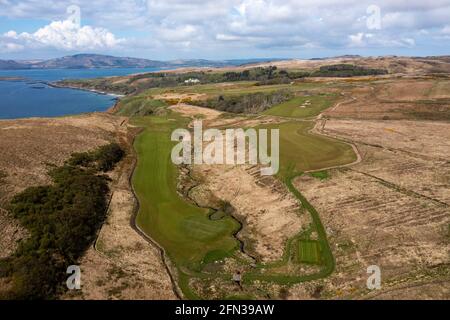 Ardfin golf course on the Ardfin Estate, Isle of Jura, Inner Hebrides, Scotland. The course is owned by Greg Coffey and designed by Bob Harrison. Stock Photo