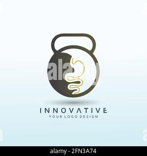 gastroenterologist colorado with fitness icon Stock Vector