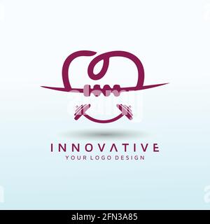 Orthodontics logo design with fitness icon Stock Vector