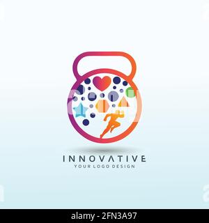 pediatric dentist coral fitness logo Stock Vector