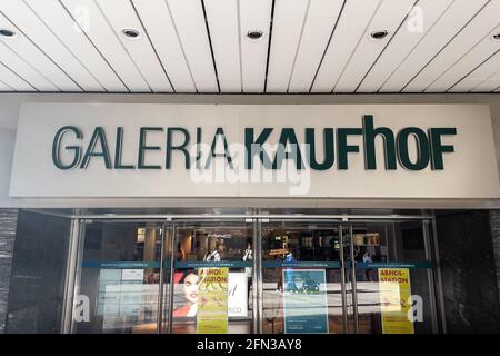 Galeria Kaufhof apartment store sign in Munich's town center Stock Photo