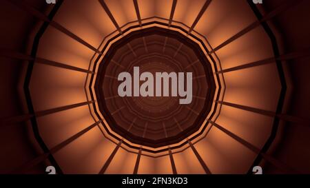 Rendering of geometric shapes and brown lights - great for sci-fi wallpapers Stock Photo