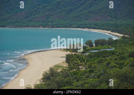 The rainforest meets the ocean in tropical North Queensland. Stock Photo