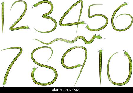 snake with numbers 1 to 10 design set Stock Photo - Alamy