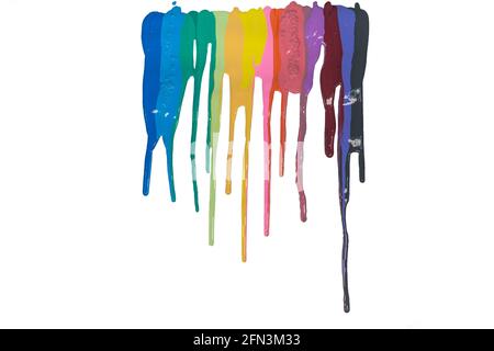 sweet tone color are dripping on to white paper. high quality 4k video.  colorful of pantone color background Stock Photo - Alamy