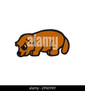 Dogs. illustration. Cartoon sketch style. Hand outline drawing cheerful funny animal. vector Stock Vector