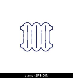 Heating radiator line icon on white Stock Vector