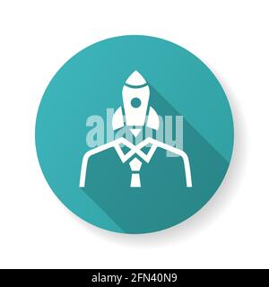 Business Intelligence icon. Simple illustration with long shadow isolated for graphic and web design. Stock Vector