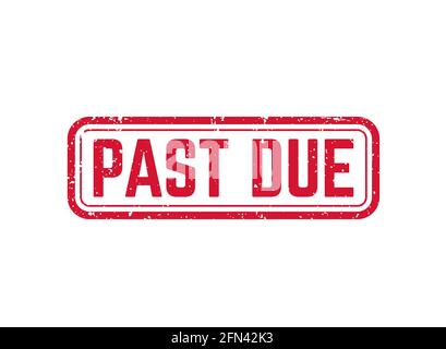 past due vector red stamp on white Stock Vector