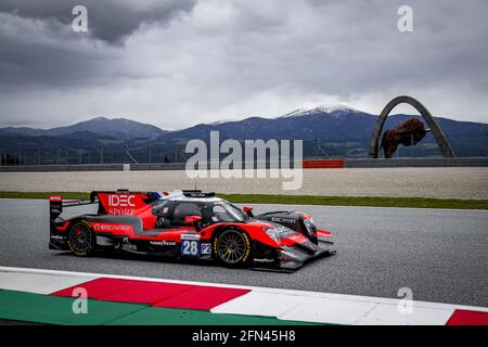 28 Lafargue Paul (fra), Chatin Paul-Loup (fra), Pilet Patrick (fra), Idec Sport, Oreca 07 - Gibson, action during the 2021 4 Hours of the Red Bull Ring, 2nd round of the 2021 European Le Mans Series, from May 14 to 16, 2021 on the Red Bull Ring, in Spielberg, Austria - Photo Paulo Maria / DPPI / LiveMedia Stock Photo