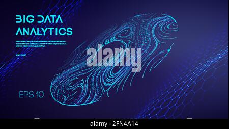 Abstract Big Data Flow Background. Software code agile industrial internet backdrop. Industry cyber complex big data sound visulization. Stock Vector