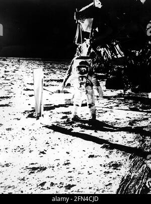 astronautics, Apollo 11, moon landing, Edwin Aldrin on the moon, July 1969, historic, historical, ADDITIONAL-RIGHTS-CLEARANCE-INFO-NOT-AVAILABLE Stock Photo