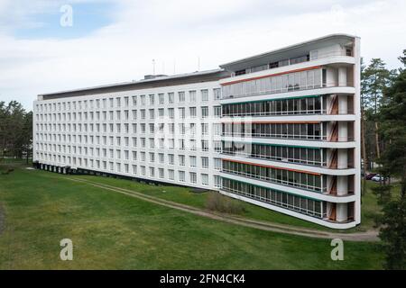 PAIMIO, FINLAND - 14-05-2021: Paimio Sanatorium building designed by Alvar Aalto. Stock Photo