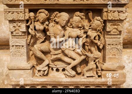 Indian heritage art form sculpture woman nude wearing big earrings