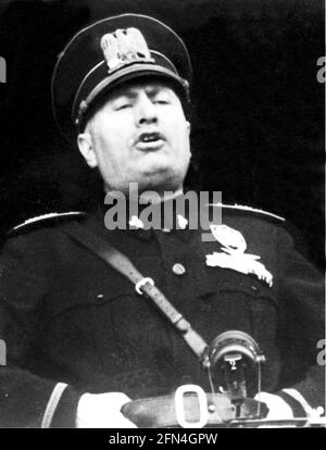 Mussolini, Benito, 29.7.1883 - 28.4.1945, Italian politician, Prime Minister 30.10.1922 - 25.7.1943, portrait, EDITORIAL-USE-ONLY Stock Photo